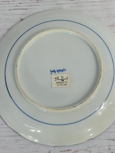 Vintage Blue & White Decorative Shafford Plate Handcrafted In Thailand 8 & 1/2" - Picture 7 of 10