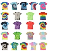 Tie Dye T-Shirts Multi-Color  Adult Size 4XL - 5XL 100% Cotton Colortone