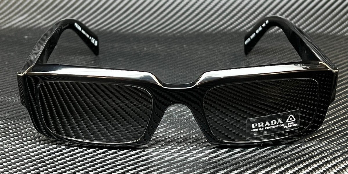 PRADA PR 27ZS 16K08Z Black Dark Grey Men's 54 mm Sunglasses PRADA PR 27ZS 16K08Z Black Dark Grey Men's 54 mm Sunglasses