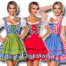 70003 Karo Dirndl Schürze XS-3XL Trachtenkleid Mini Kleid Oktoberfest Tracht