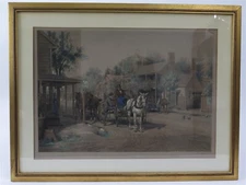 Signed Etching by William De La Montagne Cary (1840-1922) EL Henry 20" x 26.25"