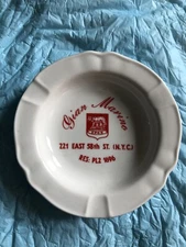GIAN MARINO NYC RESTAURANT ￼VINTAGE CERAMIC ROUND ASHTRAY CIRCA 1950