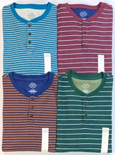 NEW Men's St. John's Bay Long Sleeve Striped Henley Shirt