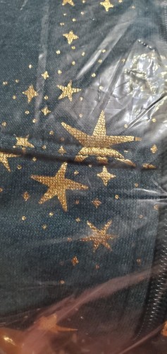 Girls Long Sleeve Hoodie Jacket Dark Teal Star Printed Zip Up Fleece XXL 18 - Picture 5 of 7