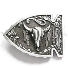 Arrowhead Bull Native American Western Metal Fashion Belt Buckle