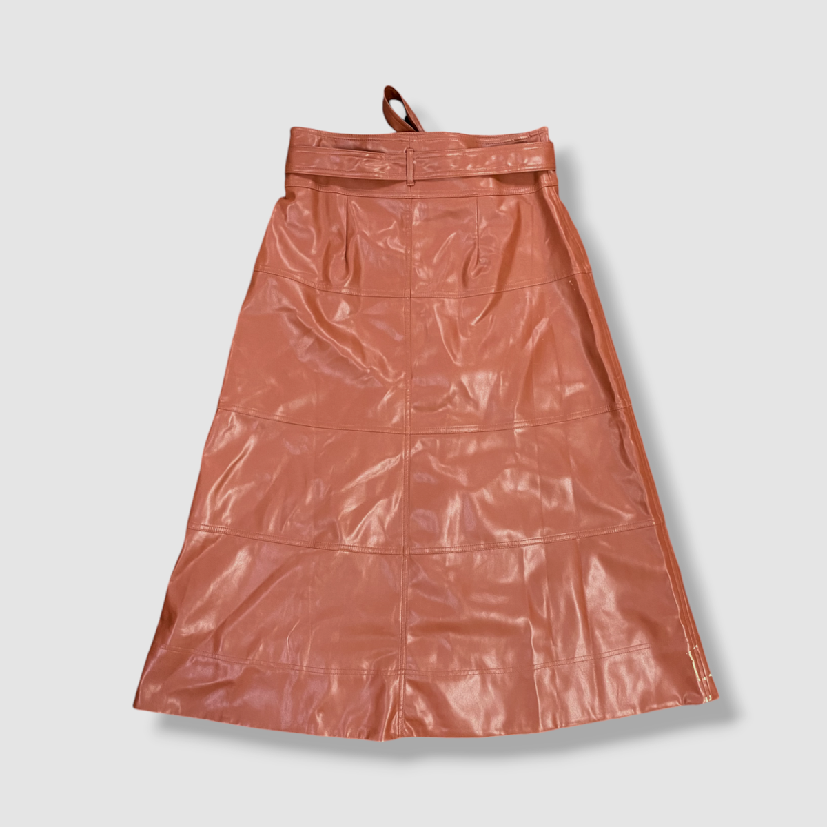【COLOR iN ID】Two-belted leather midi skirt Leather-effect midi-skirt with belt - Women | MANGO OUTLET USA