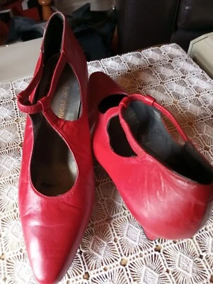 Chaussures femme Luc Noel escarpins talon aiguille T 39 cuir rouge genre salomé - Photo 1/4