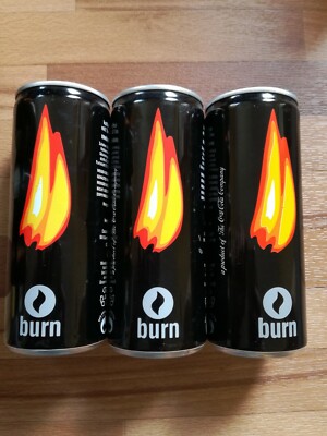3 Energy Drink Dosen Burn Coca-Cola Leer Empty Cans Collectors RAR Item OLD