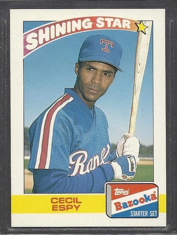 1989 Topps Bazooka Shining Stars - #7 - Cecil Espy - Texas Rangers