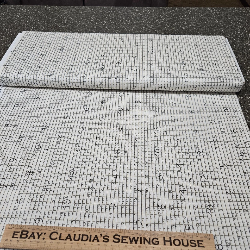 31" She Who Sews J Wecker Frisch Quilting Treasures Ecru Tape Measure Print - Image 3 of 4