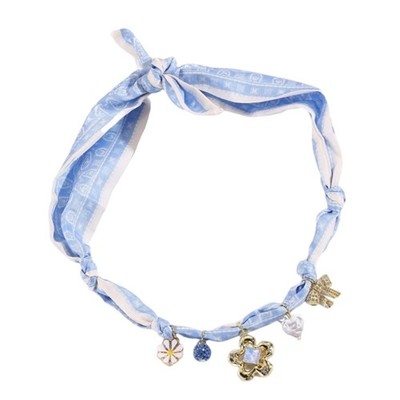 Stylish Floral Heart Necklace with Adjustable Silk Scarf Alloy Jewelry