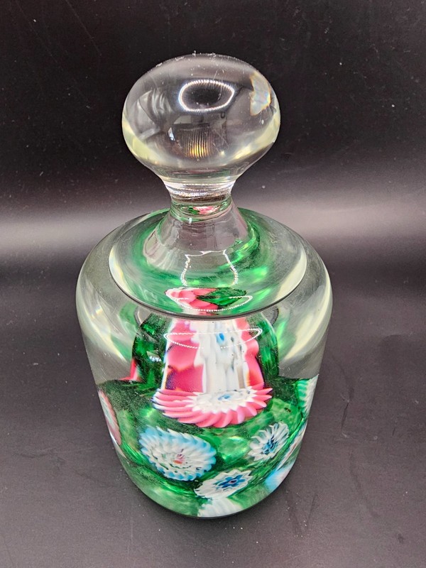 Murano Glass Paperweight Fratelli Toso Italy Millefiori Knob