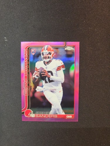 2025 Topps Chrome #315 Shedeur Sanders Pink Refractor /250 Rookie BROWNS RC
