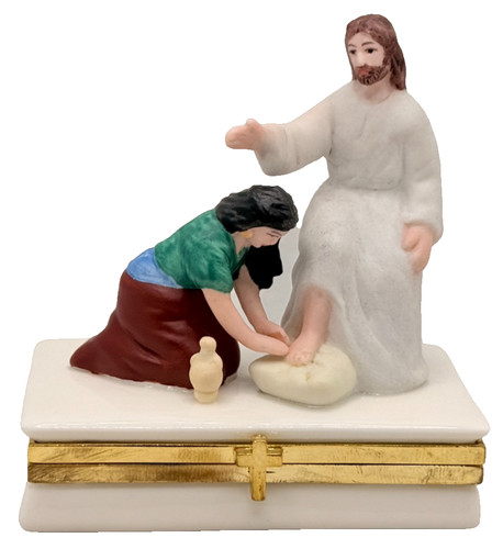 The Life of Christ Limoges Trinket Box Collection "Anointing of Jesus" Lmtd