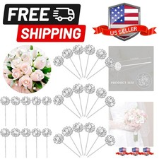 36 Pack Diamond Pins for Bouquets Flower Diamond Head Corsage Boutonniere Pin...