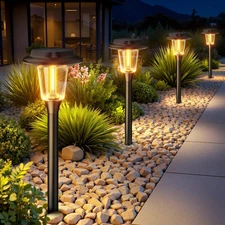Solar Pathway Lights Outdoor, 8 Pack Modern Brighter Solar Powered Landscape ...