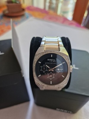 Chronograph Damenuhr BREIL TRIBE Match Point TW0497 Stahl Strass FULL SET