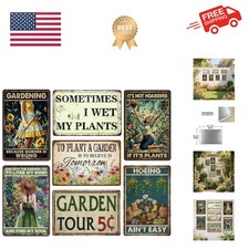 Funny Metal Garden Signs Outdoor Decor 12x8 Inch - Vintage Garden Tin Sign Fo...