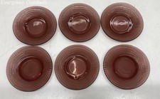 Fortecrisa Mexico Glassware Saucers Lot of 6 Cranberry