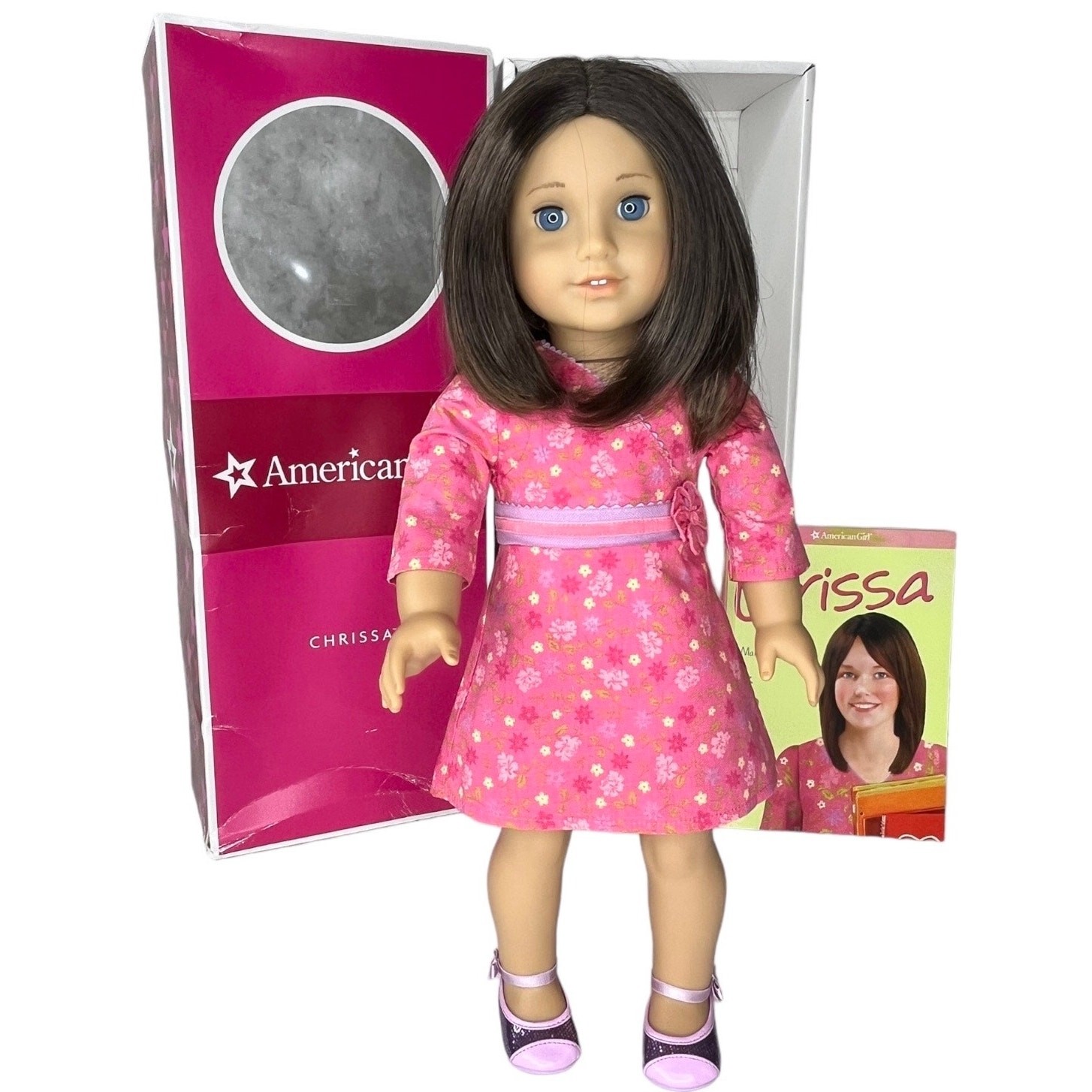 American Girl Of Year Chrissa Doll In Meet Outfit Dress Shoes Panties Book Box