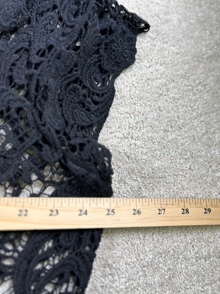 Questions Negro 3X Top de Encaje Botón Frontal Algodón Transparente Bruja Capricho Gótico Grunge Foto 2 de 4