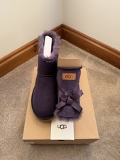 GENUINE UGG BOOTS MINI BAILEY BOW II (NIGHTSHADE) SIZE 5 EU38 - B/NEW COST £185