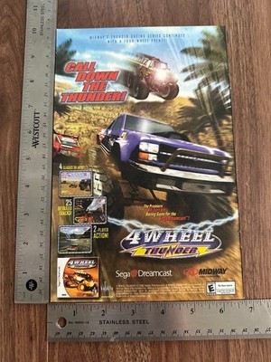 4 Wheel Thunder Sega Dreamcast 2000 Vintage Print Ad/Promo Art! Retro Gaming