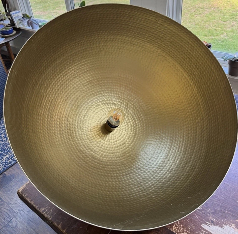 Beautiful Large Brass Dome Pendant Light 23" - Image 3 of 3