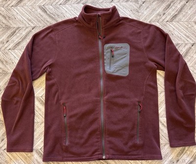 Eddie Bauer Jacket Mens M Red First Ascent Cloud Layer Pro Full Zip Stretch Y2K