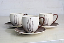 THREE Vintage Carlton Ware Windswept Coffee Cups & Saucers Mid Century 50's 60's