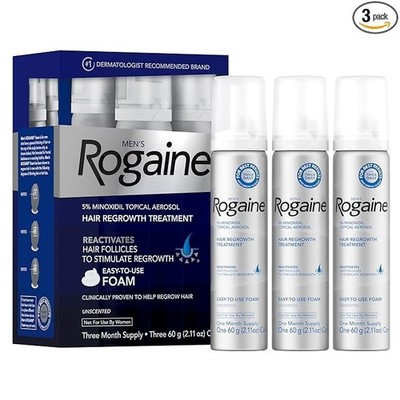   Rogaine Foam Hair Loss & Regrowth Treatment 5% Minoxidil 3 Months   