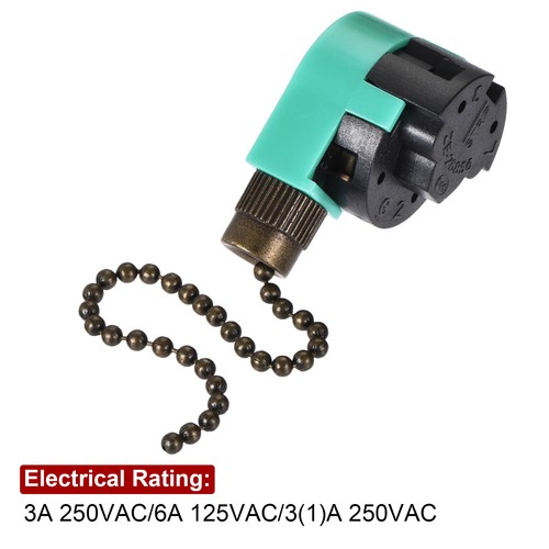 Interruttore Catena Tirante 3 Velocità 4 Fili Verde Bronzo - Foto 5 di 5