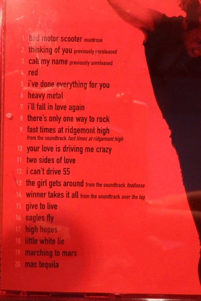 SAMMY HAGAR - The Essential Red Collection - CD Universal 2004 - 20 Tracks - Bild 2 von 2