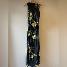 NEW Reformation Anaiis Silk Long Black Floral Backless Dress Mood for Love US 4