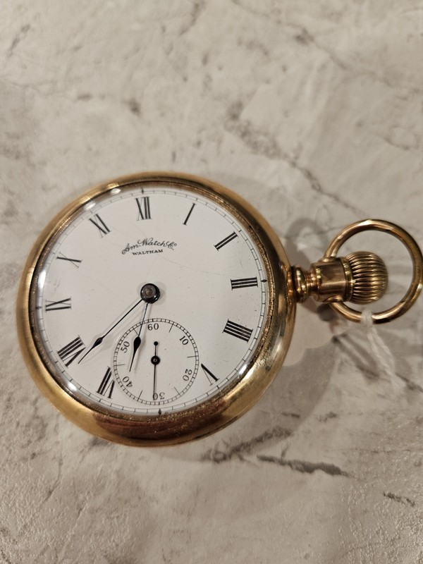Waltham Am. Watch Co 7 Jewel 20 Year Gold Filled Case Pocket Watch Runs Size 18
