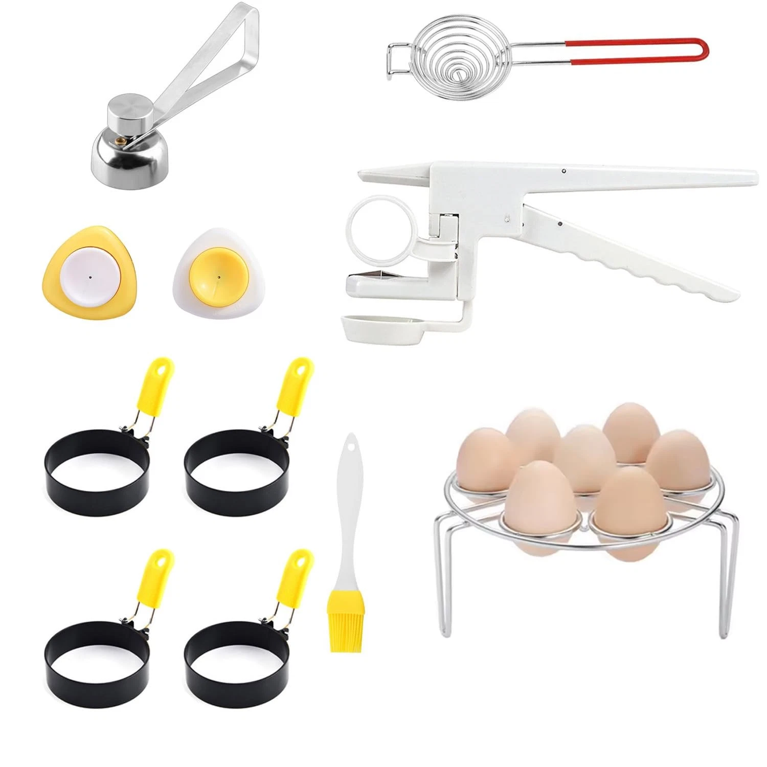 11 Pcs egg peeler tools for hard boiled eggs and Frying Eggs, Cooked eggs and...
Opens in a new wind