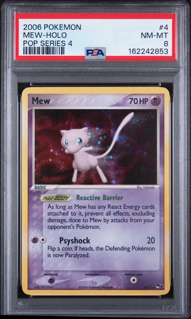 2006 POKEMON POP SERIES 4 #4 MEW-HOLO PSA 8