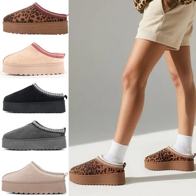 INNERSECT WOMENS LADIES PLATFORM WARM SLIP ON IN OUT DOOR SNUGG FAUX FUR SLIPPERS BOOTS