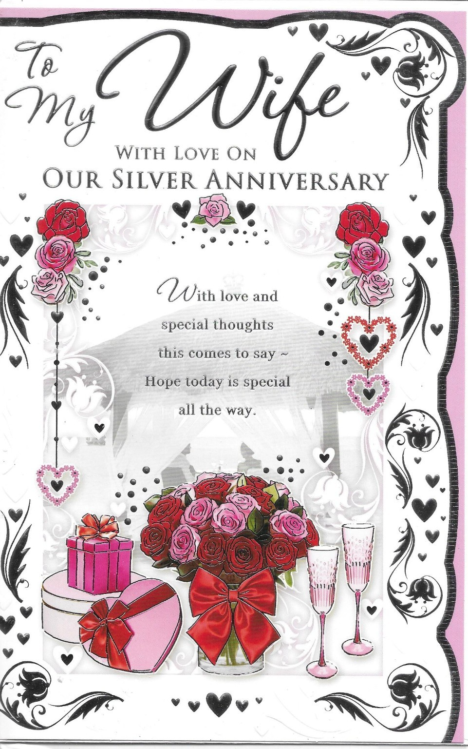 To My Wife Silver 25th Anniversary ~ quality card with lovely sentimental verse