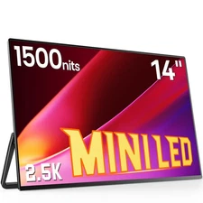 UPERFECT 14'' 2K MINI LED Portable Monitor Gaming Monitor 2560x1600 HDMI USB C