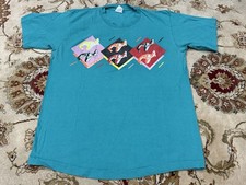 Vintage Bugle Boy Graphic Tee Teal USA Made Size Large