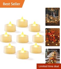 12 Pack Flameless LED Tea Lights with Flickering Warm Glow