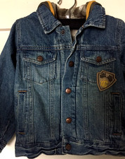 Kinderjacke Jeansjacke mit Futter herausnehmbar Kapuze 104  Second-Hand SEC1058