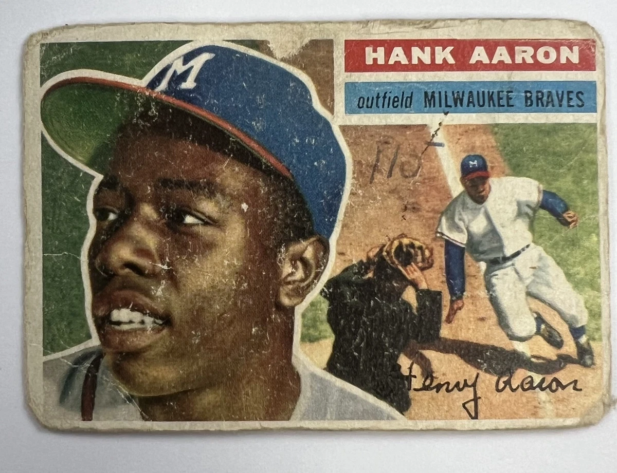 Topps Hank Aaron Autographed Baseball Sports Trading Cards for