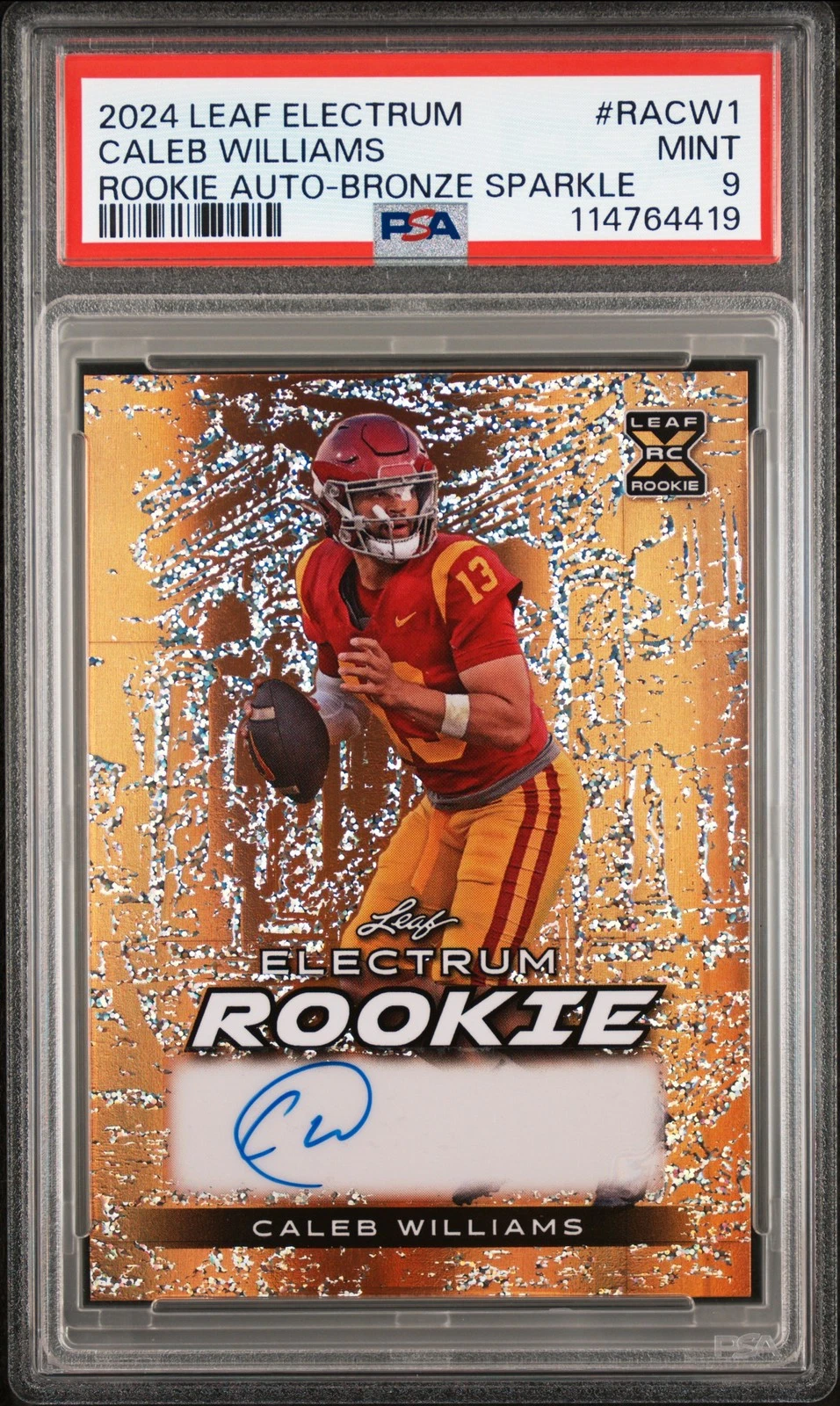 Caleb Williams Leaf Electrum Rookie Autographs #RACW1 Bronze Sparkle