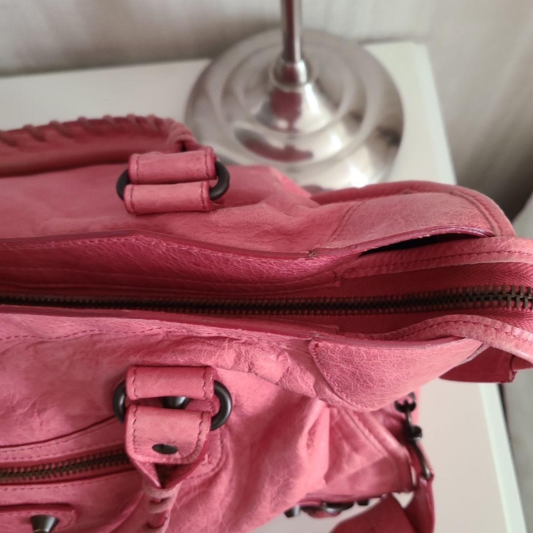 Balenciaga The City Bag 115748 Pink Leather 2Way Tote Shoulder Y2K thumbnail 15