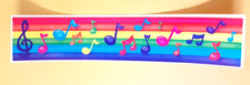 vintage 80's Lisa Frank rainbow music notes sticker strip damaged 