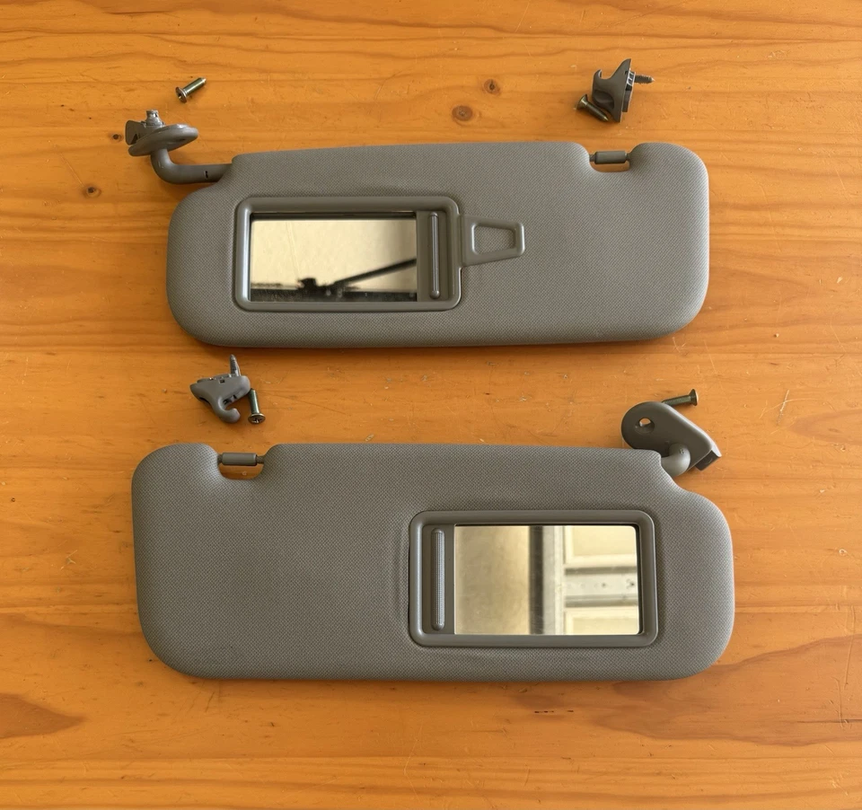 2012-2017 HYUNDAI ACCENT Set Pair SUN VISOR Gray SUNVISOR with visor clips OEM - Image 2 of 4