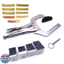 Jiayouy Handheld Fret Pressing Tool Luthier Fretting Tool with 4 Padded PVC S