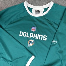 Vintage Miami Dolphins Shirt Mens XXL NFL Reebok Performance PlayDry Long Sleeve
